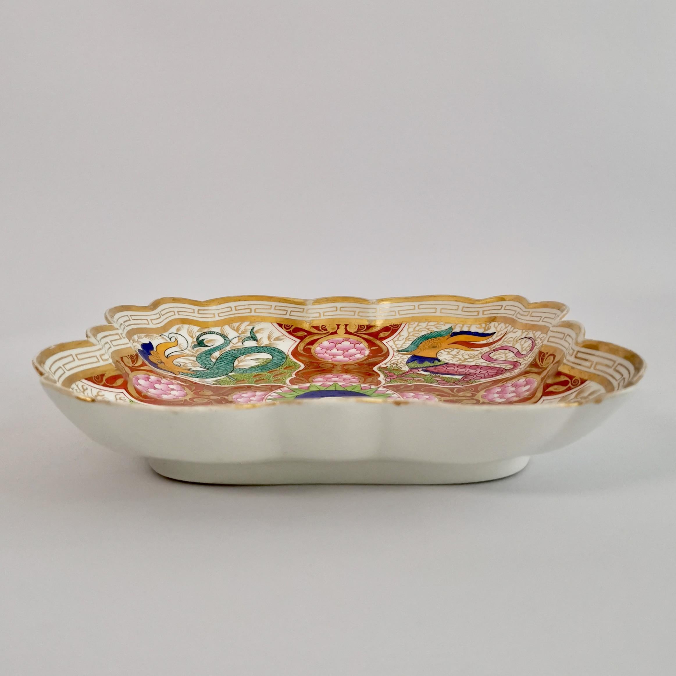 Square Porcelain Dish, Barr Flight & Barr, Dragons in Compartments, 1807-1813 5