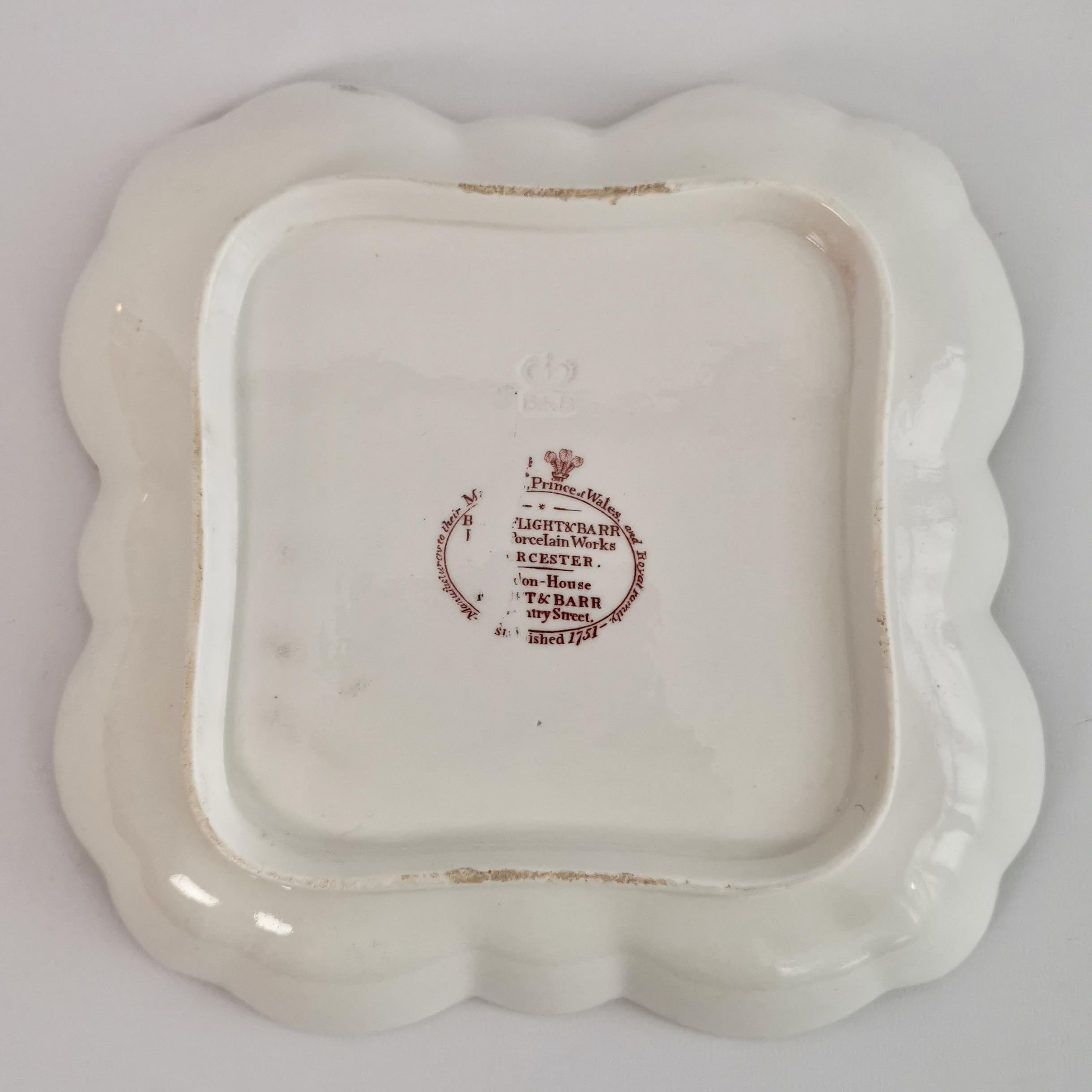 Square Porcelain Dish, Barr Flight & Barr, Dragons in Compartments, 1807-1813 7