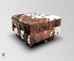 Willy Rizzo Square Pouf in Cow Skin