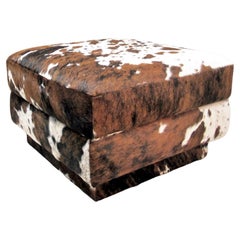 Willy Rizzo Square Pouf in Cow Skin