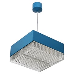 Lampada a sospensione quadrata in vetro pressato