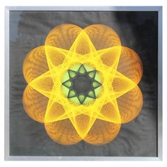 Impression carrée Optical Pop Art attribuée à Victor Vasarely, 1970