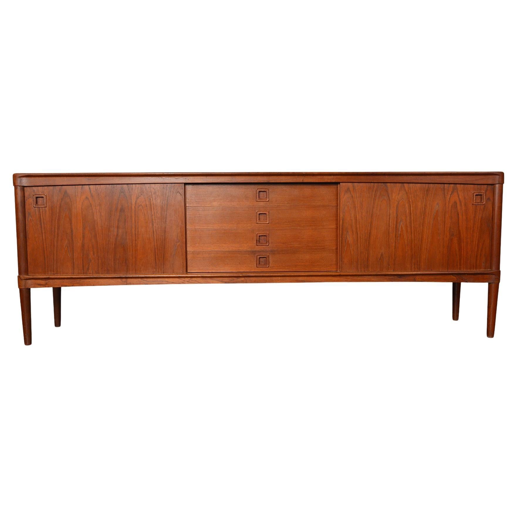Square Pull Teak Credenza by h.w. Klein #1 For Sale