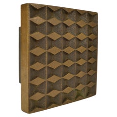 Square Push and Pull Door Handle in Bronze in Diamond Relief