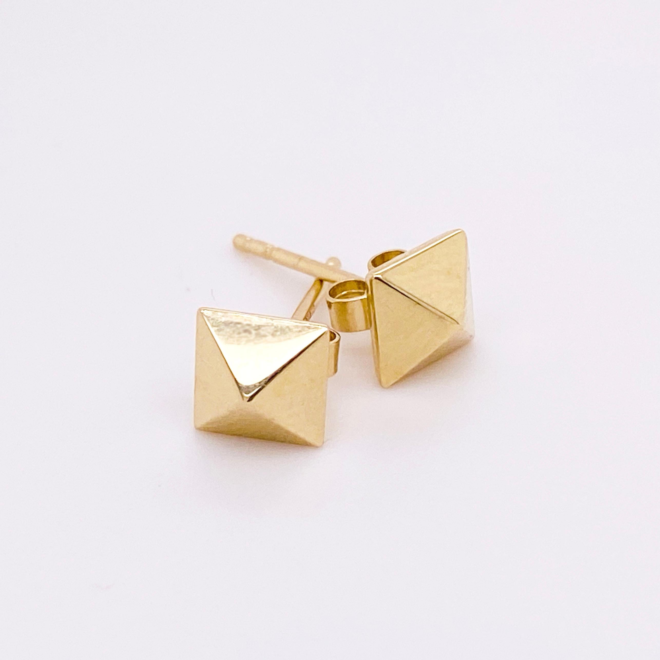 gold pyramid earrings