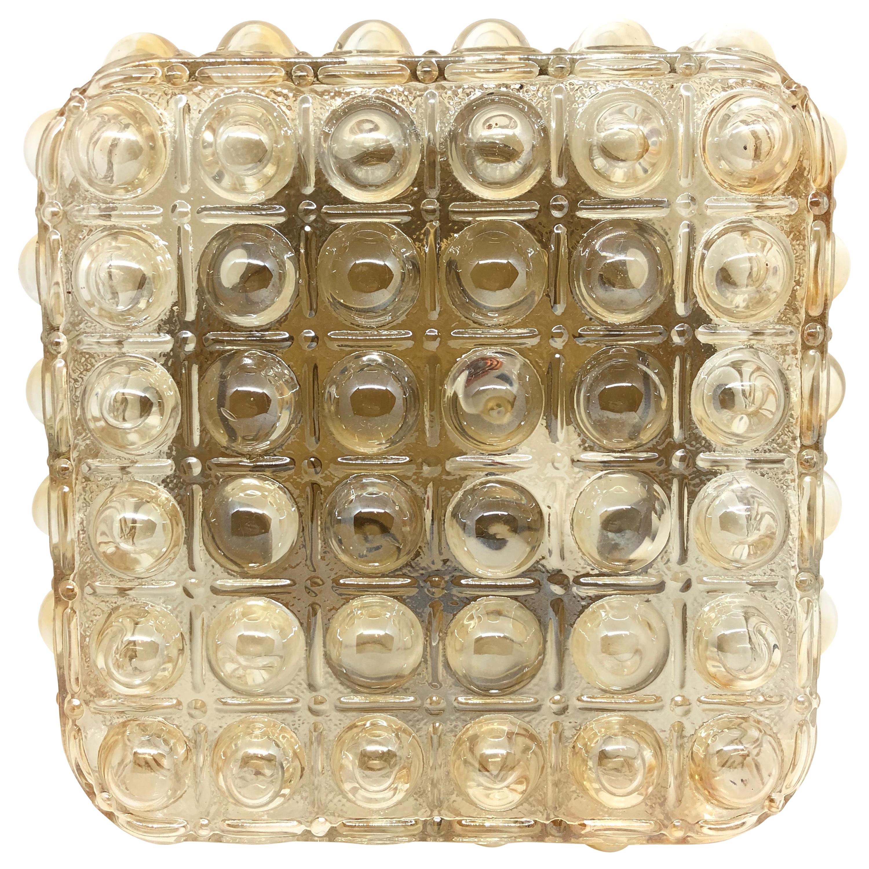 Tynell Style Bubble Glass Pattern Limburg Flush Mount Ceiling Light, 1960s