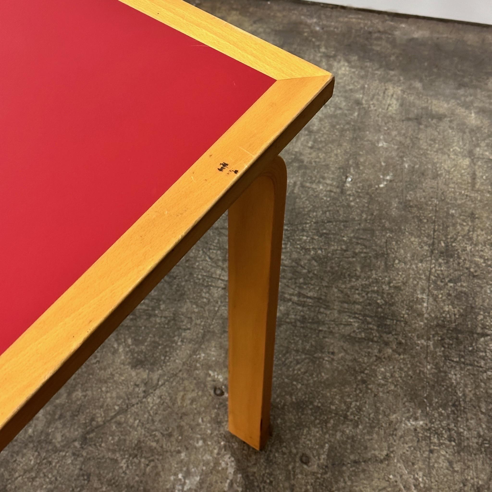 Danish Square Red Table by Rud Thygesen and Johnny Sørensen for Magnus Olesen