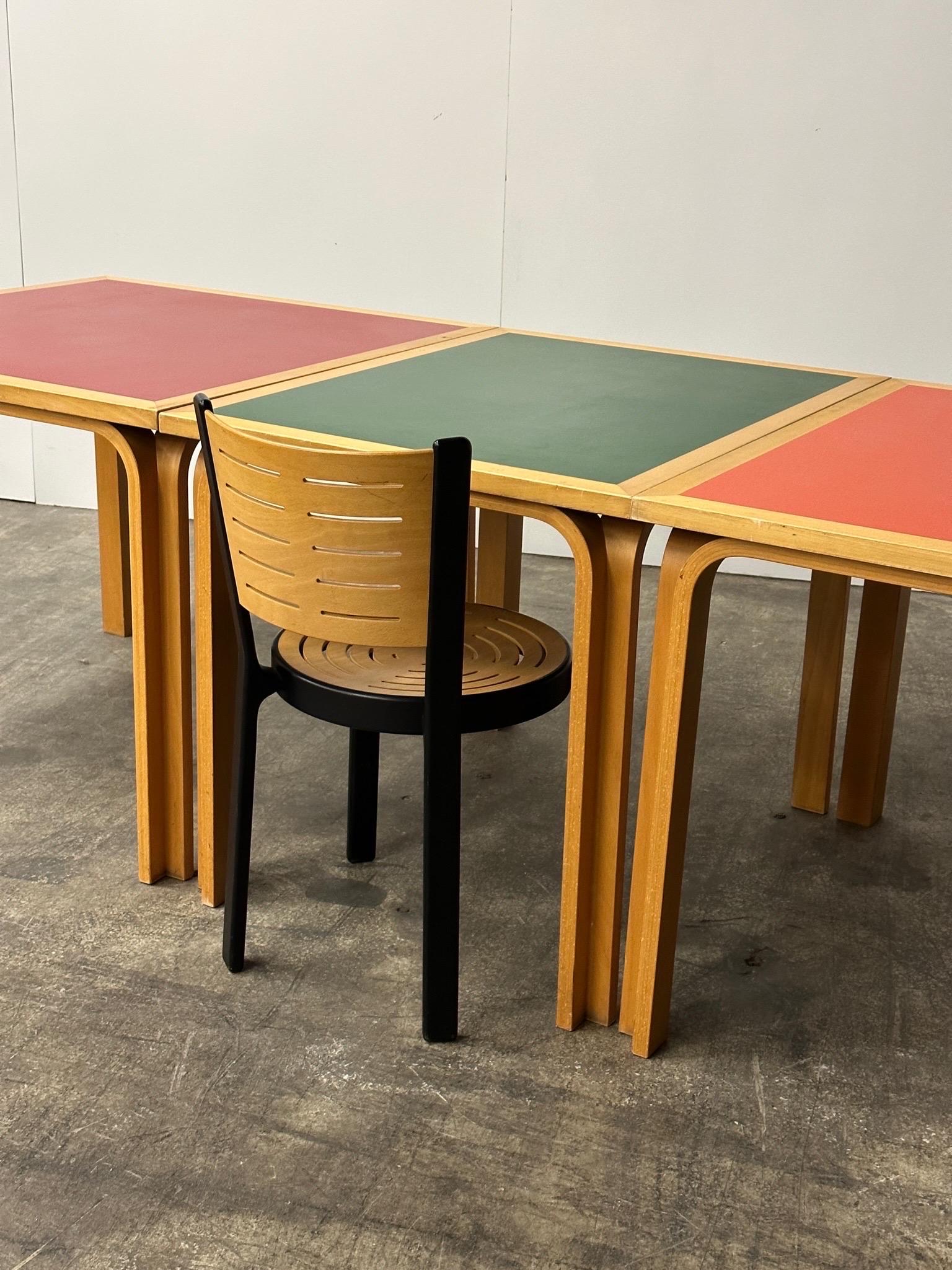 Birch Square Red Table by Rud Thygesen and Johnny Sørensen for Magnus Olesen