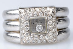 Quadratischer Ring von Chopard aus 18 Karat Weißgold, mit 45 Diamanten besetzt