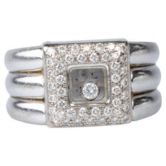 Square ring by Chopard, in 18-carat white gold, set with 45 diamonds