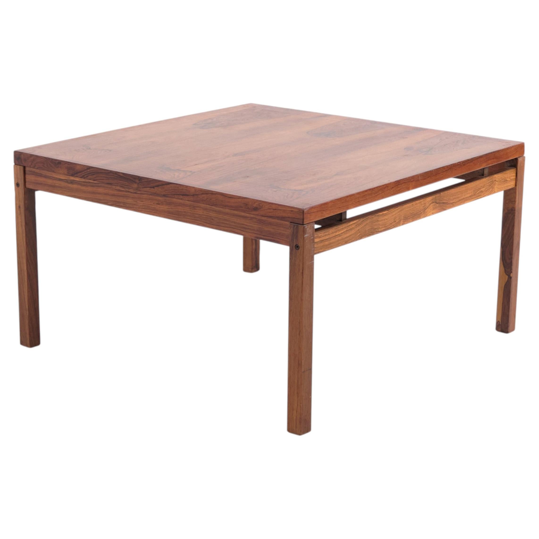 Square Rosewood Coffee Table Danish Design 1960s Restored For Sale
