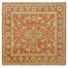 Square Rust Heriz Rug