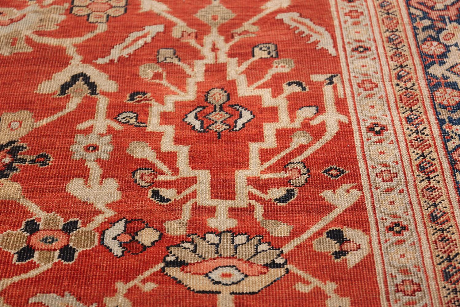 Square Rusty Red Background Antique Persian Sultanabad Rug 4