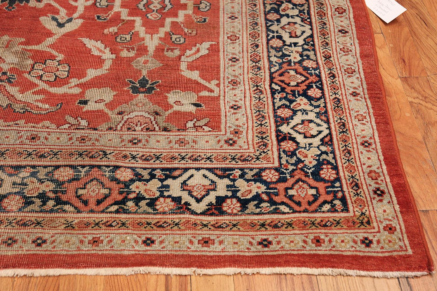 Wool Square Rusty Red Background Antique Persian Sultanabad Rug