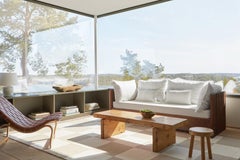 Square Sand Dhurrie/Kilim Rug in Scandinavian Design