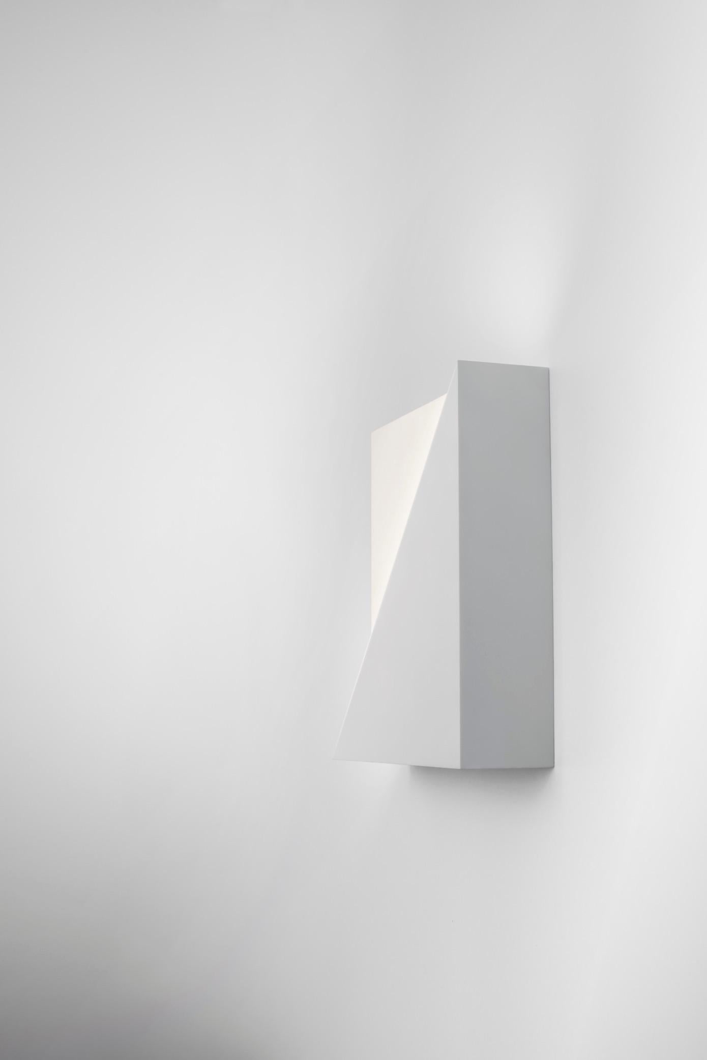 Modern Square Sconce in White Corian For Sale