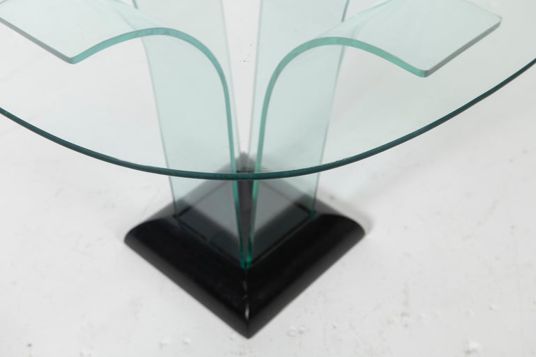 Square Sculptural Glass Center Table by Modernage For Sale 8