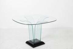 Square Sculptural Glass Center Table by Modernage