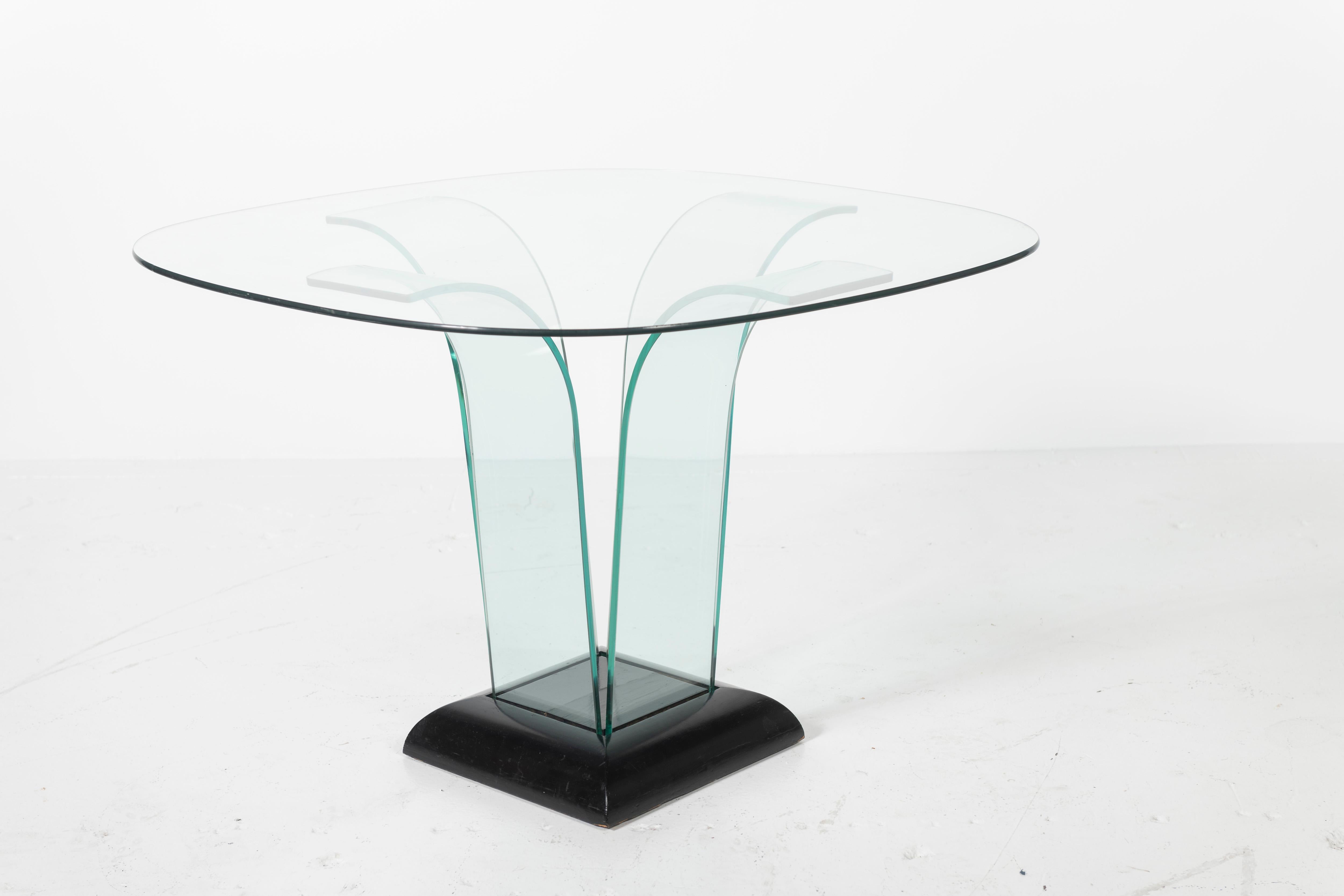 Square Sculptural Glass Center Table by Modernage For Sale 2