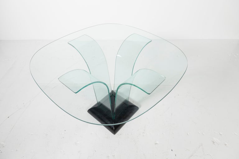 Square Sculptural Glass Center Table by Modernage For Sale 2