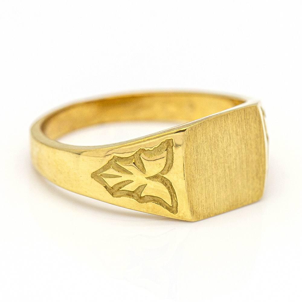 Unisex Gold Seal Ring : Size 18 carat 18kt Yellow Gold : 4,80 grams.  Brand New Product  Ref.: D359736LF