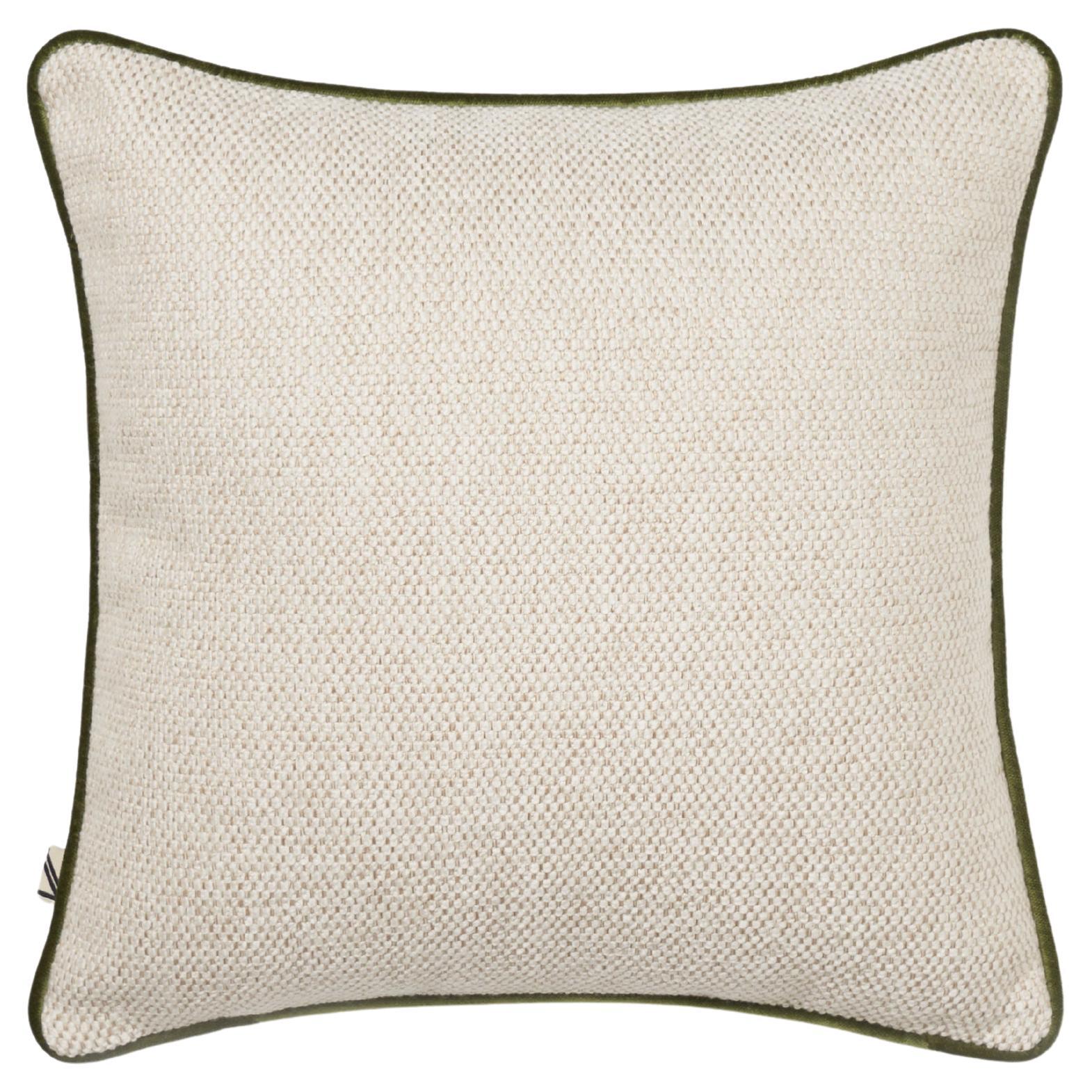 Coussin SERENO carré avec passepoil vert