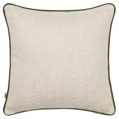 Square SERENO Cushion with Green Piping