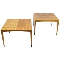 Square Set of Two Side Tables in Beech Manner of Wilhelm Renz, 1960