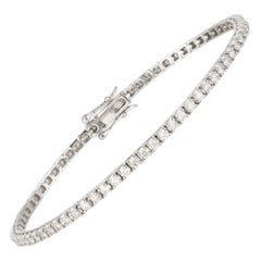 Diamant-Tennisarmband mit quadratischer Fassung 18k Weißgold Diamant für Sie