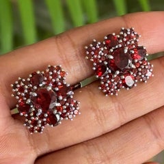 Boutons de manchette carrés cloutés en argent sterling 925