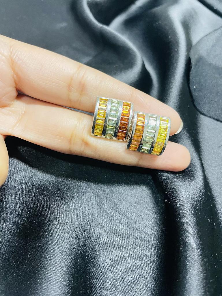 Boutons de manchette carrés en argent sterling pour cadeau en vente 1