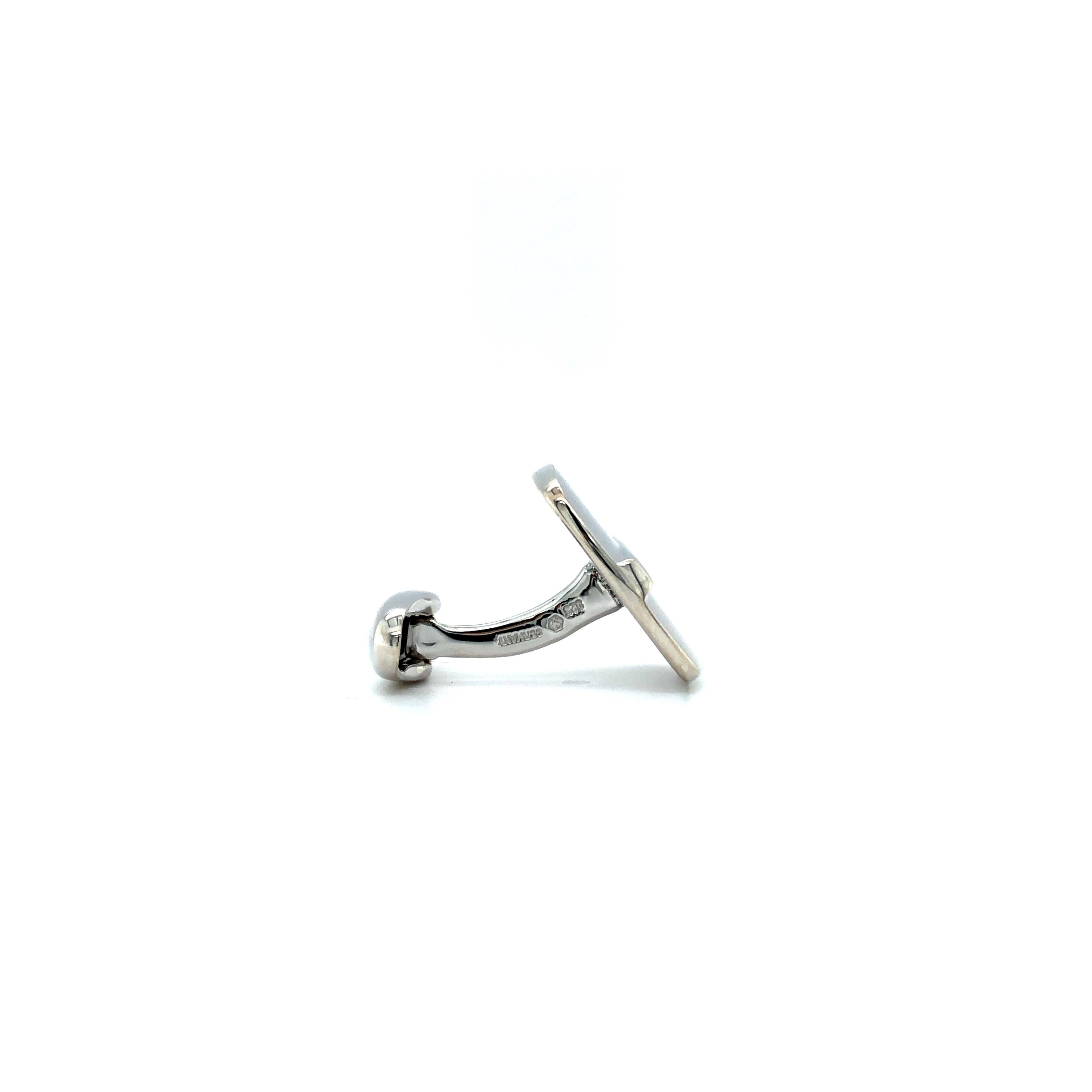 Contemporaneo Gemelli da polso di forma quadrata in argento 925 17,5 mm x 17,5 mm in vendita