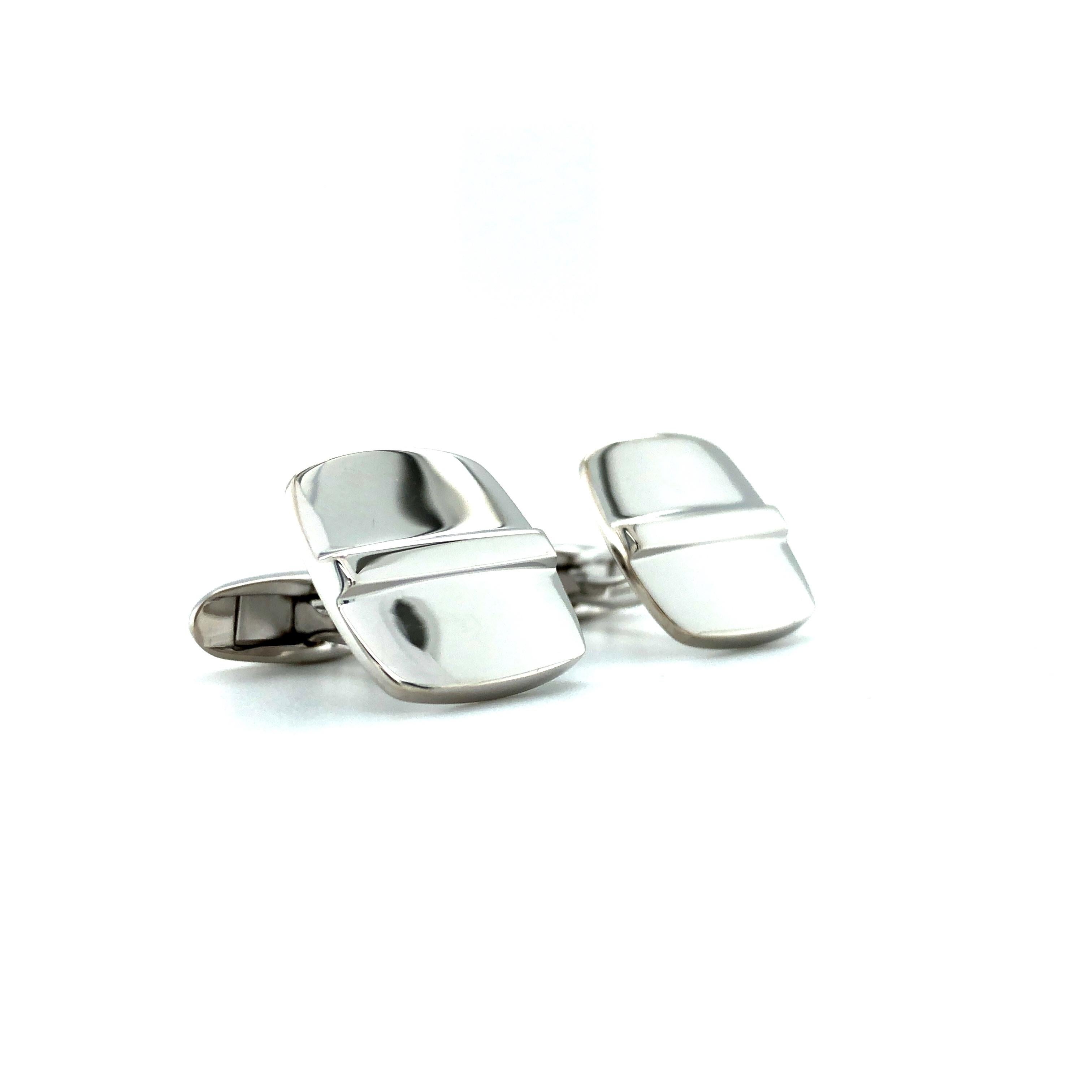 Uomo Gemelli da polso di forma quadrata in argento 925 17,5 mm x 17,5 mm in vendita