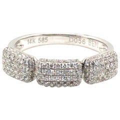 Square-Shaped Diamond Fashion Ring with 14 Karat Gold