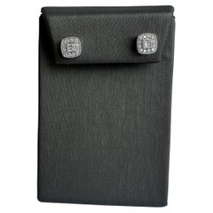 Square Shaped Diamond Halo Studs in 14kt White Gold - 0.34ctw Diamonds, New