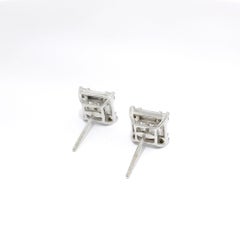 Square-shaped Illusion-set Diamond Stud Earrings L