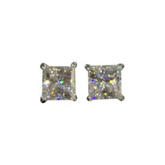 Square Shaped Moissanite Earring 925 Sterling Siver Stud Earrings Gift For Women