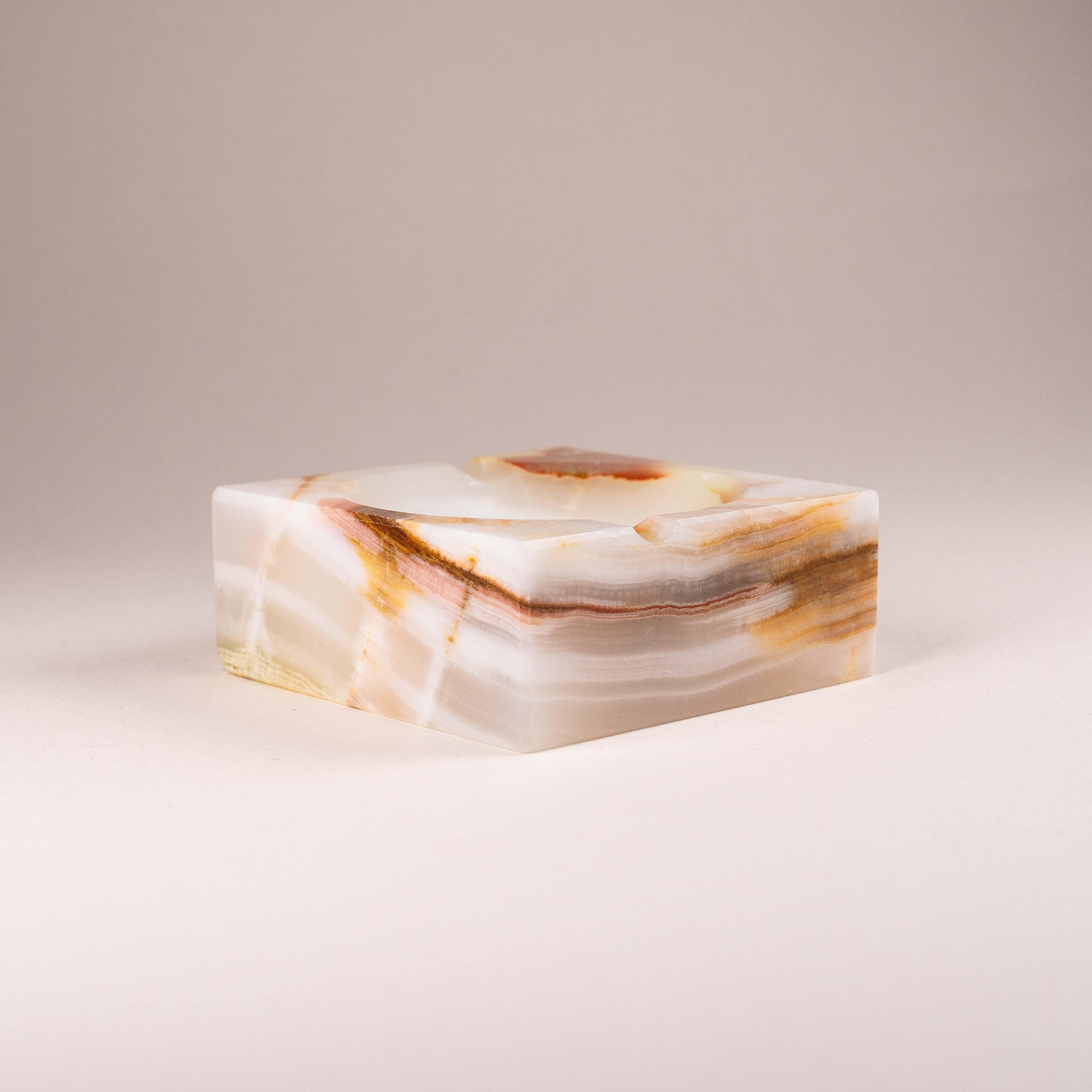 Mid-Century Modern Square-Shaped Onyx Paperweight or Ashtray, France 1970s
