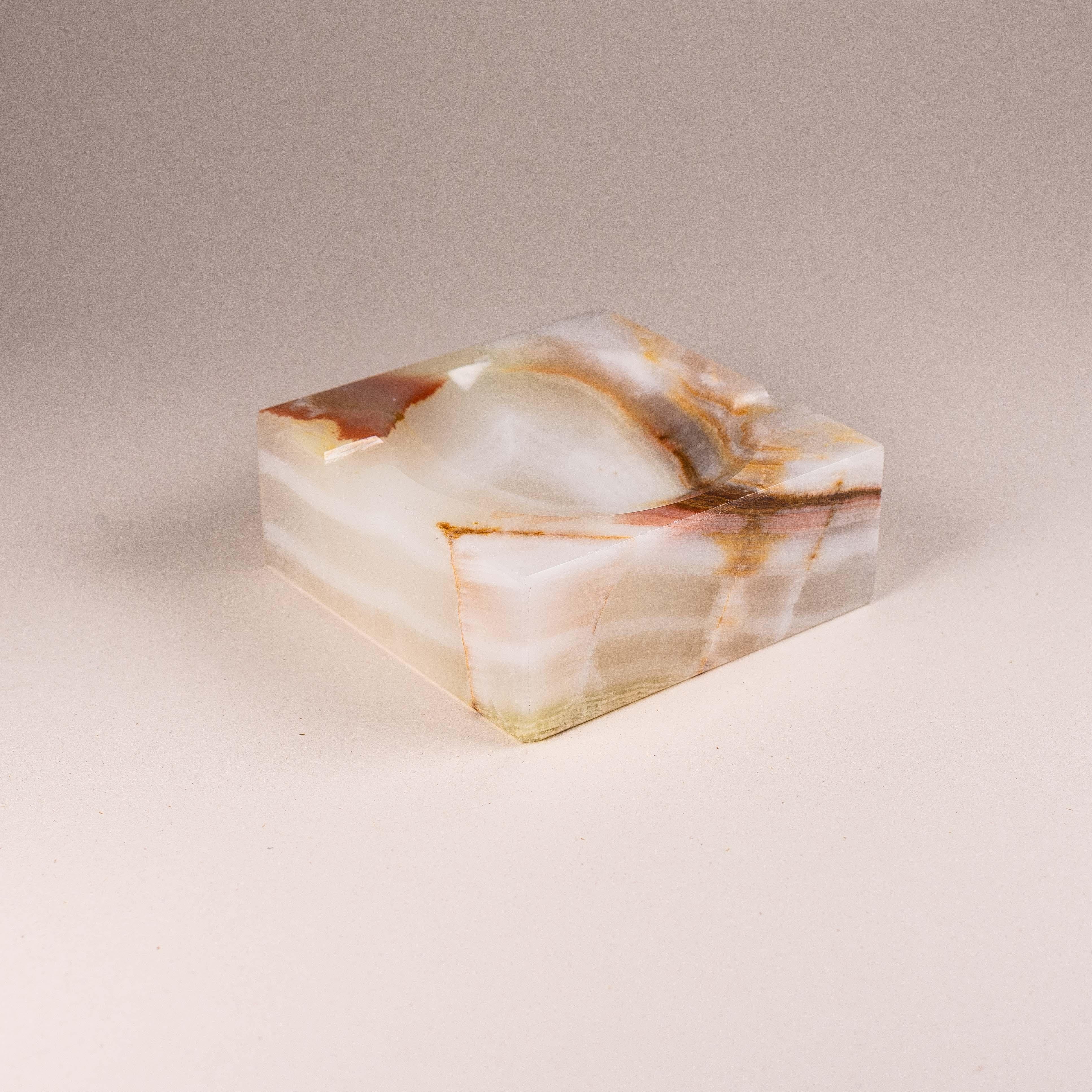 20th Century Square-Shaped Onyx Paperweight or Ashtray, France 1970s