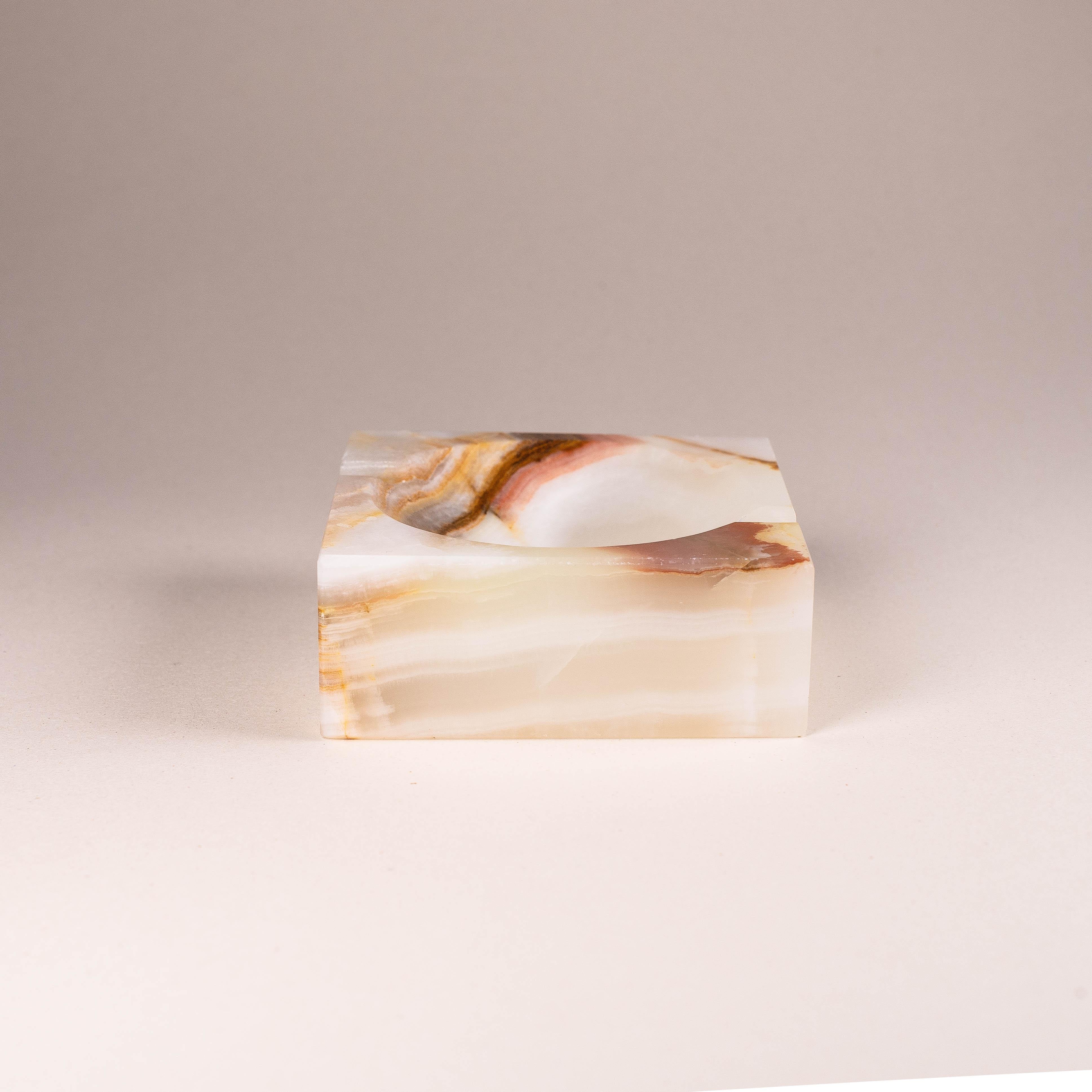 Square-Shaped Onyx Paperweight or Ashtray, France 1970s 1