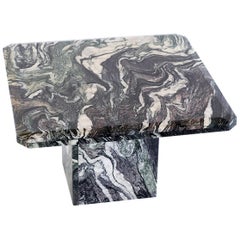 Square Side Table in Green Cipollino Marble, Italy, 1970s