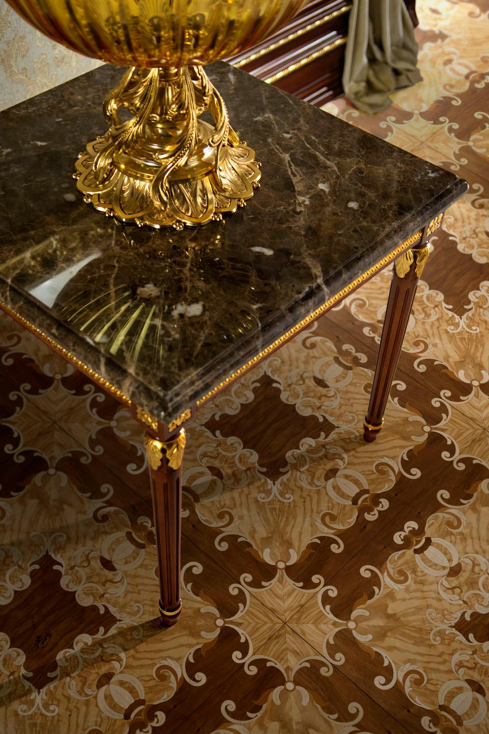 Contemporary Square Side Table with Emperador Dark Marble Top by Modenese Gastone Interiors For Sale