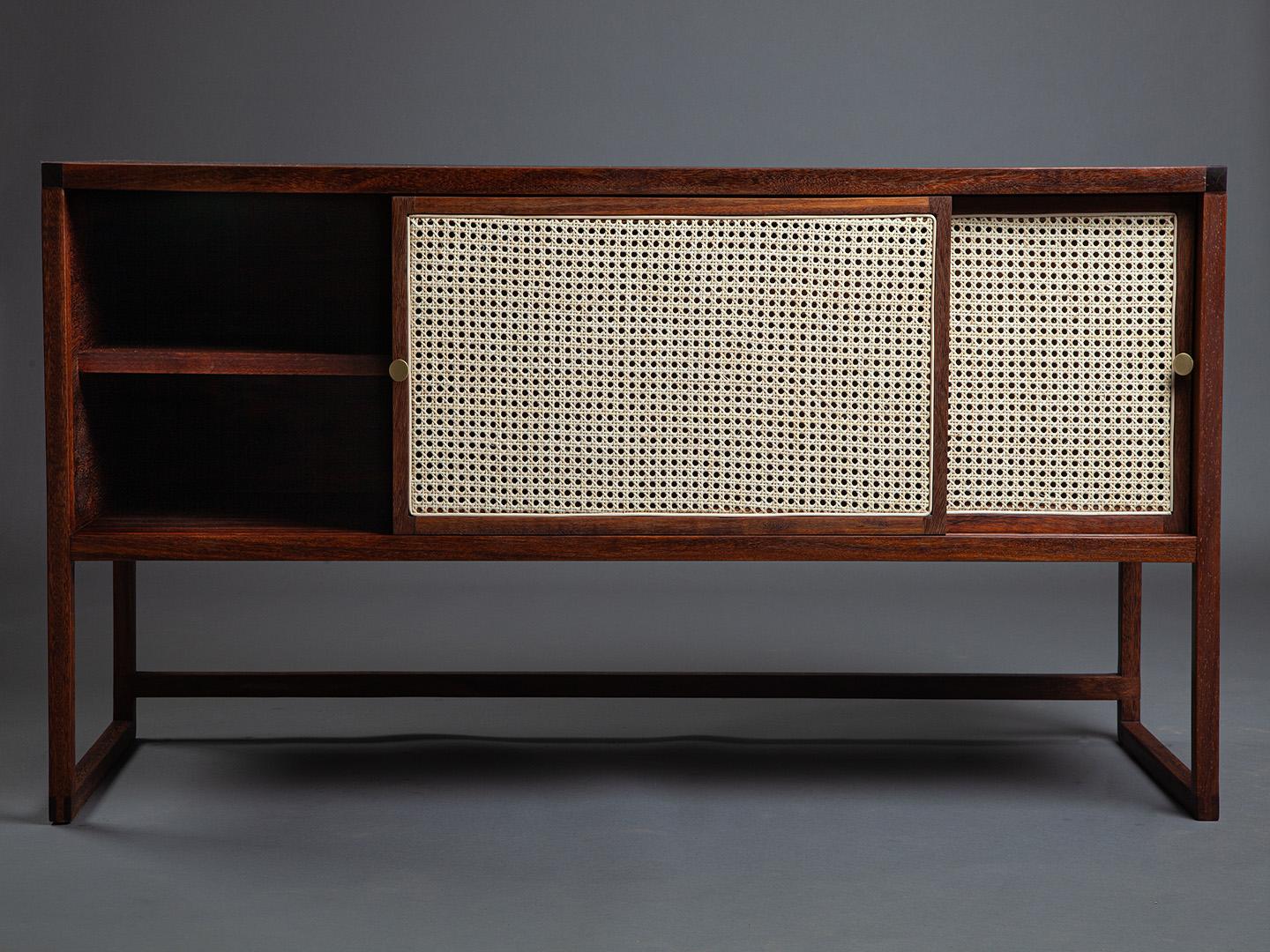 The Square Sideboard, Brazilian Solid Wood and Straw Design by Amilcar Oliveira For Sale 4