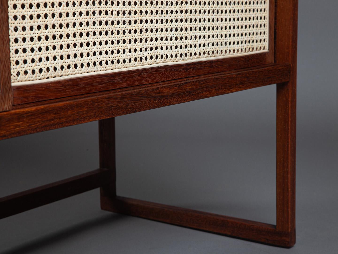 The Square Sideboard, Brazilian Solid Wood and Straw Design by Amilcar Oliveira For Sale 10