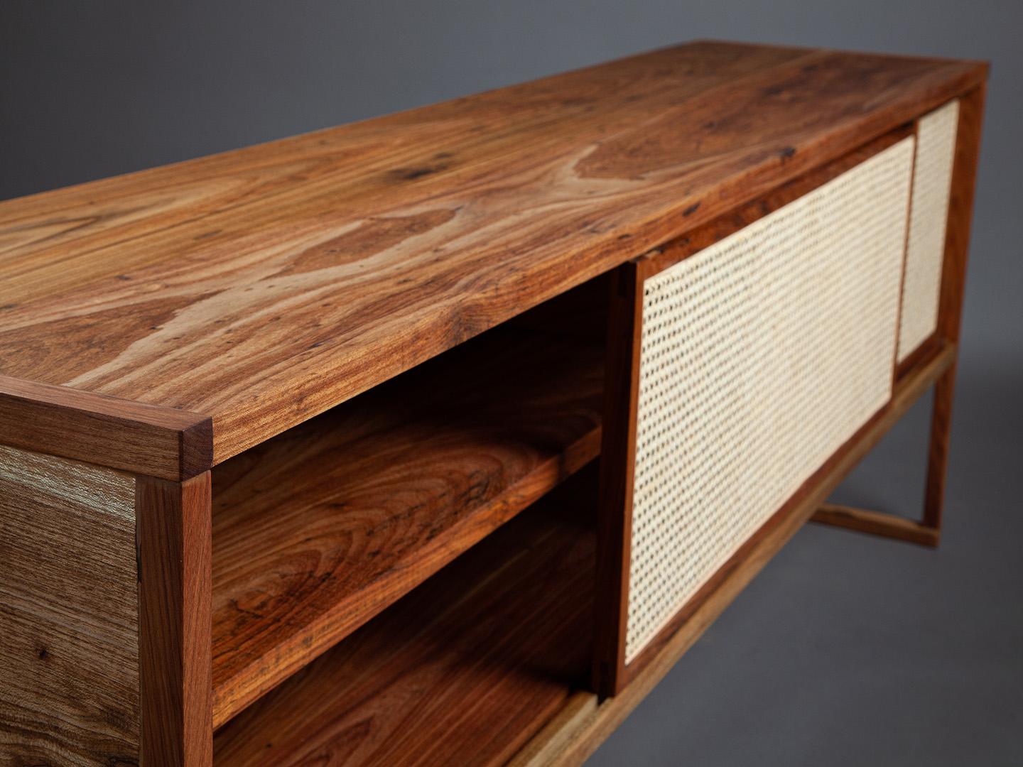 The Square Sideboard, Brazilian Solid Wood and Straw Design by Amilcar Oliveira For Sale 13