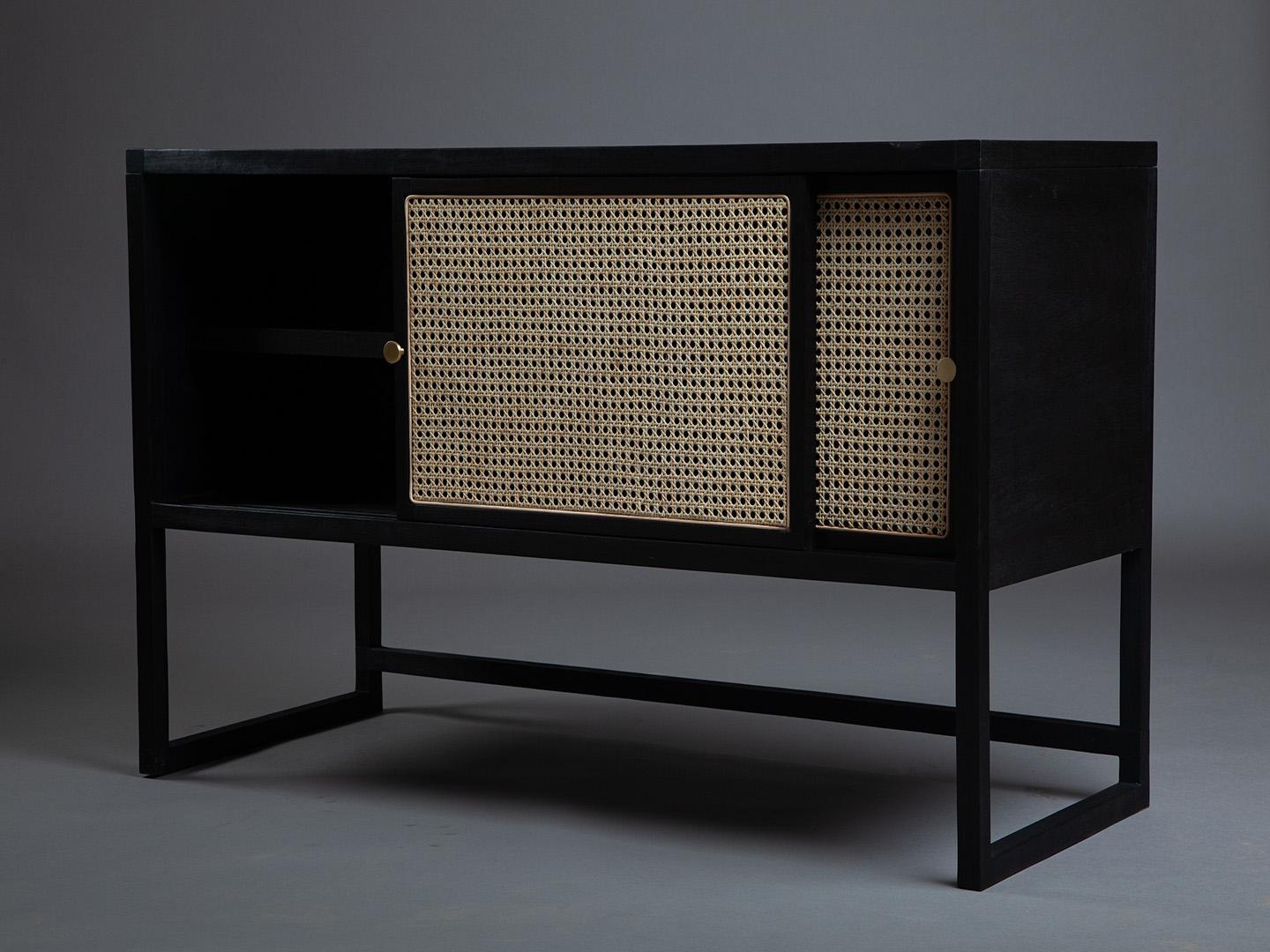 Modern The Square Sideboard, Brazilian Solid Wood and Straw Design by Amilcar Oliveira For Sale
