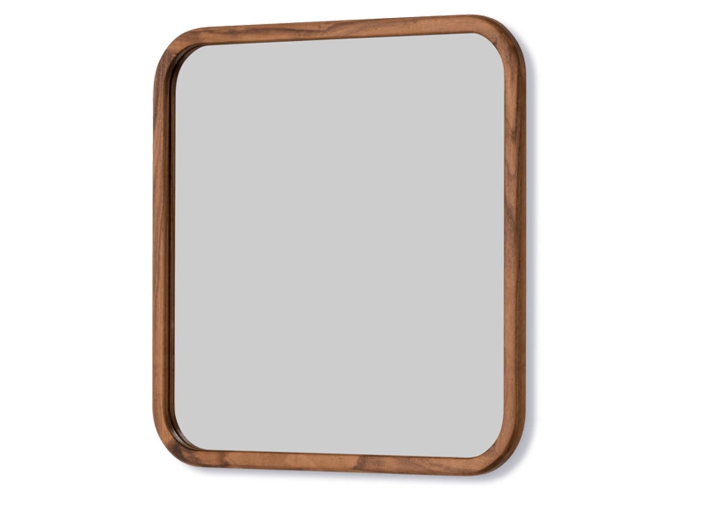 Scandinavian Modern Square Silhouette Mirror, Walnut Oil treated by OEO Studio for Fredericia For Sale