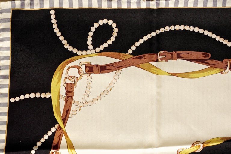 Silk Scarf With Belts Print