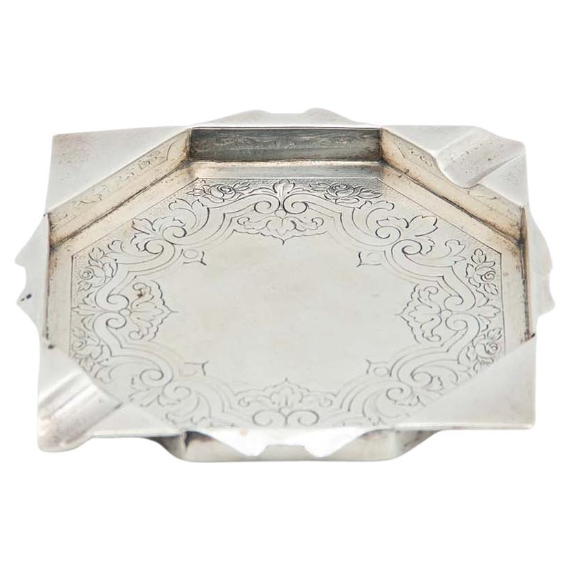 Square silver ashtray