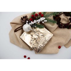 Square silver box with knight reliefs